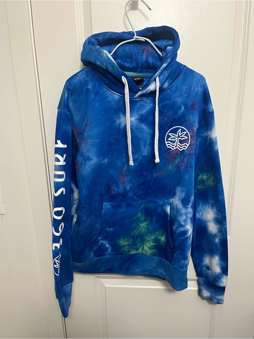 360 Surf Blue Tie-Dye Pullover Hoodie - Men's Small